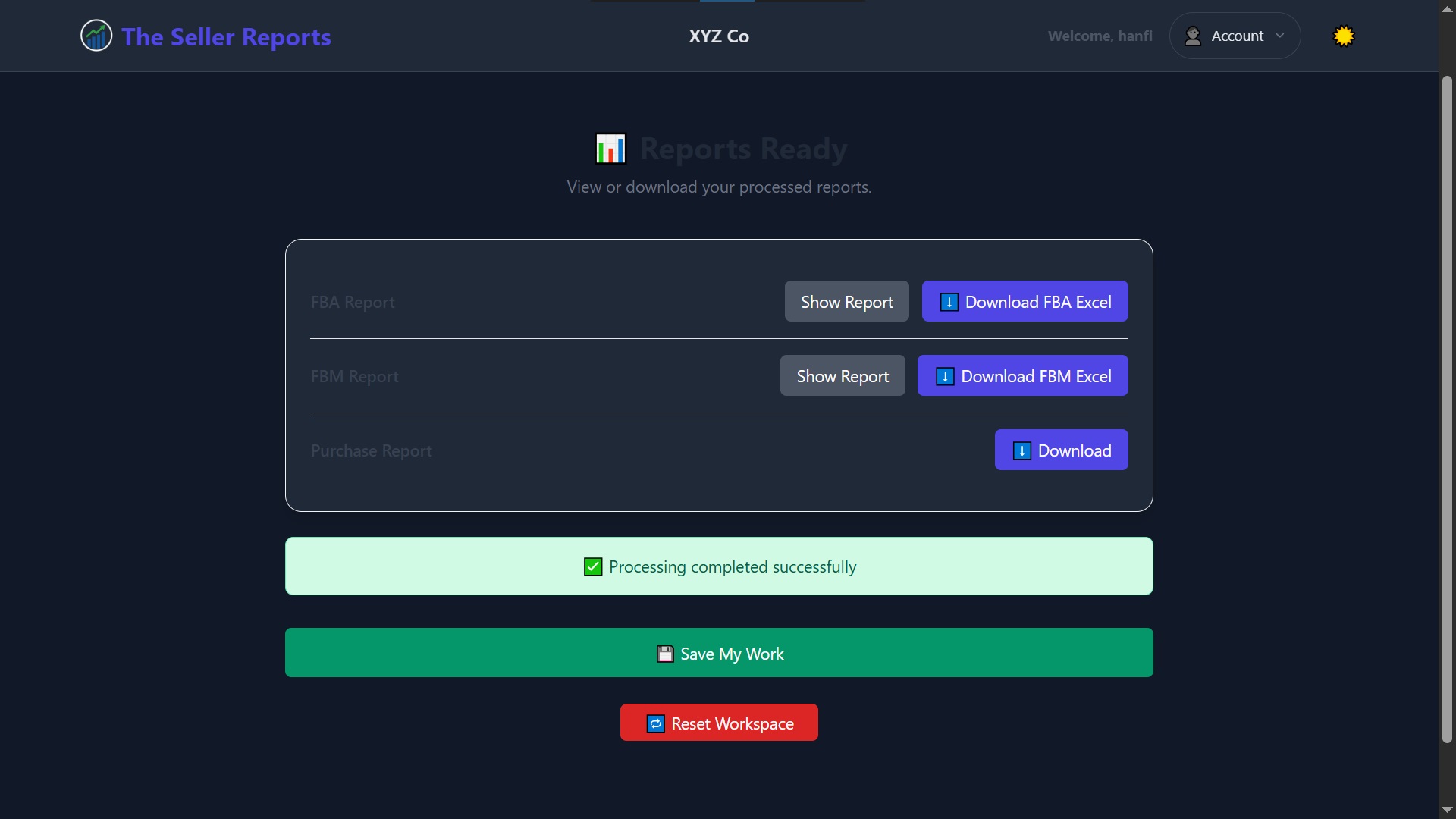 Itemwise monthly report table listing every SKU with sales, COGS, fees and profit